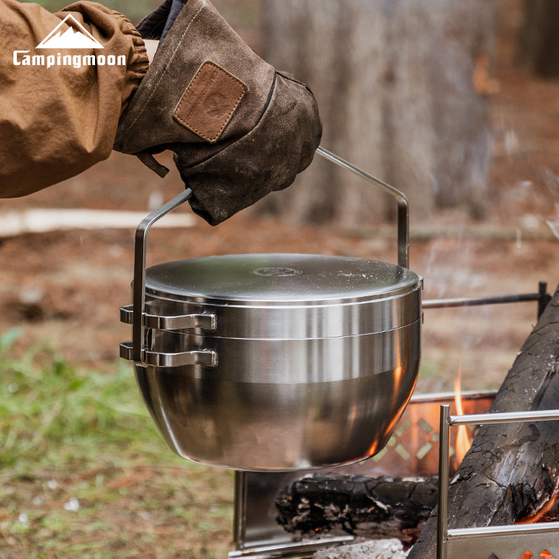 Camping Cooking Dutch Oven - Multi-Purpose Camping Pot - 304 Heavy-Duty
