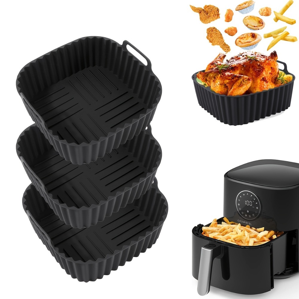 Camping Cooking Mat - Air Fryer Silicone Liners Square Reusable