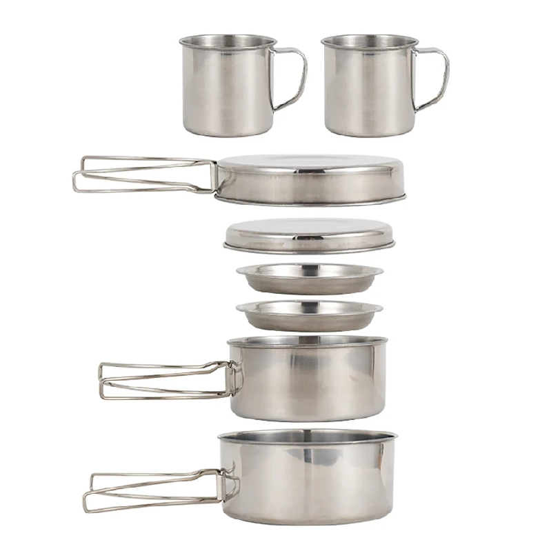 8pcs/Set Camping Cookware Mess - đánh giá và giá Camping Cooking Mess Kit