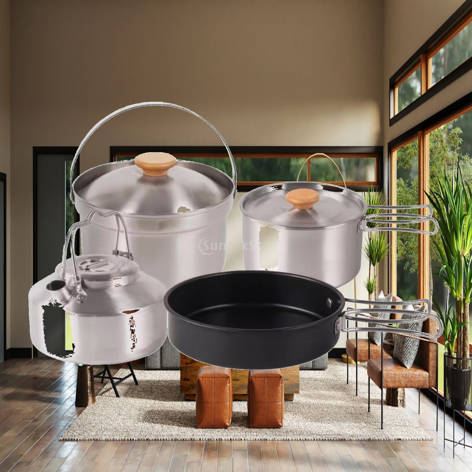 4 Pieces Stainless Steel Camp  - đánh giá và giá Camping Cooking Mess Kit