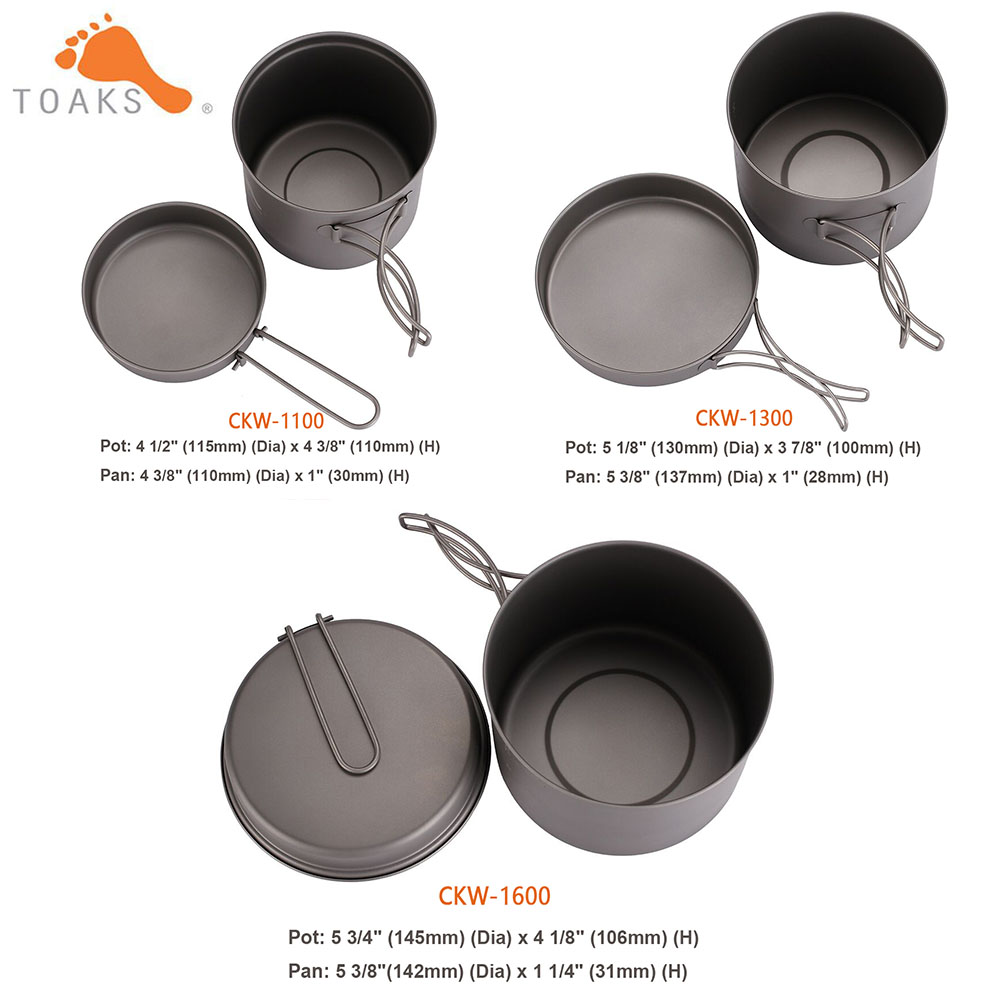 TOAKS Bộ Nồi Siêu Nhẹ Titan Nồ - đánh giá và giá Camping Cooking Utilities