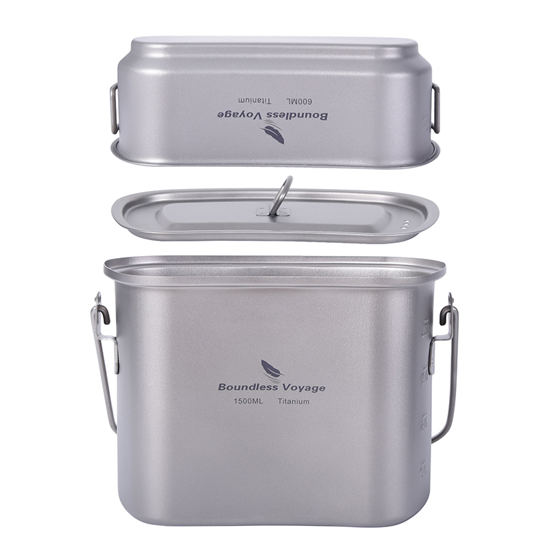 1.5L Outdoor Military Canteen  - đánh giá và giá Camping Cooking Mess Kit