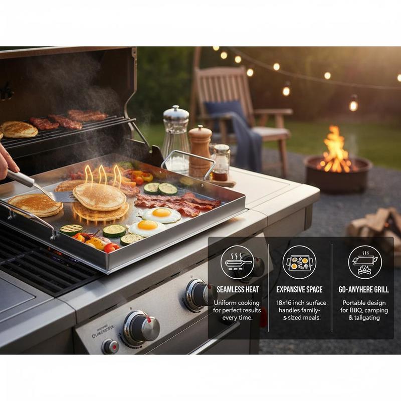 Universal Flat Top Griddle 18x - đánh giá và giá Camping Cooking With Gas