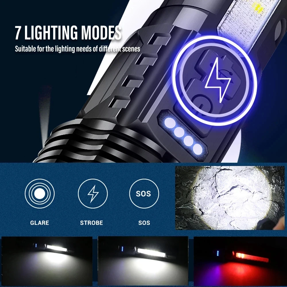 Powerful XHP50 LED Flashlight  - đánh giá và giá Camping Cooking Fish