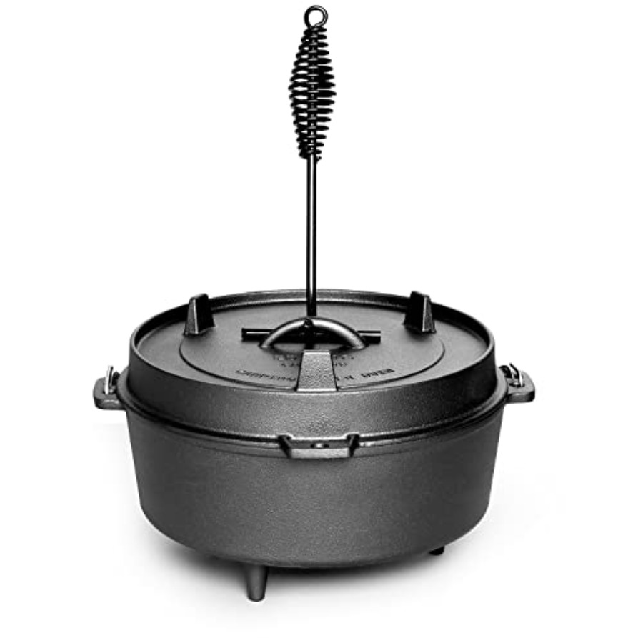 Pre-Seasoned Cast Iron Dutch O - đánh giá và giá Camping Cooking Dutch Oven