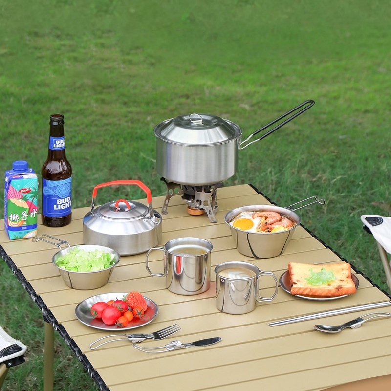 Hot Sale 304 Stainless Steel O - đánh giá và giá Camping Cooking Mess Kit