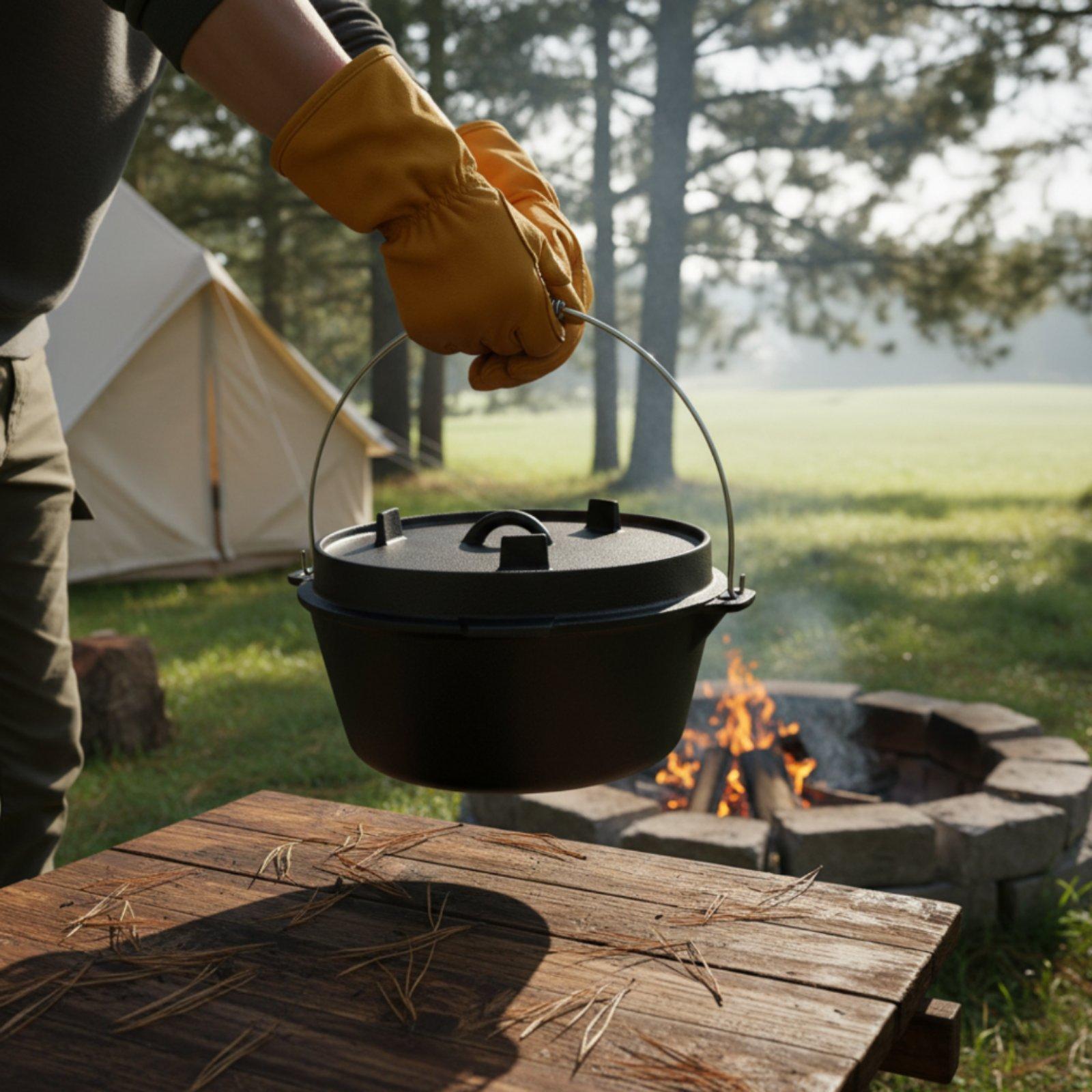 Outdoor Cast Iron Dutch Oven C - đánh giá và giá Camping Cooking Dutch Oven