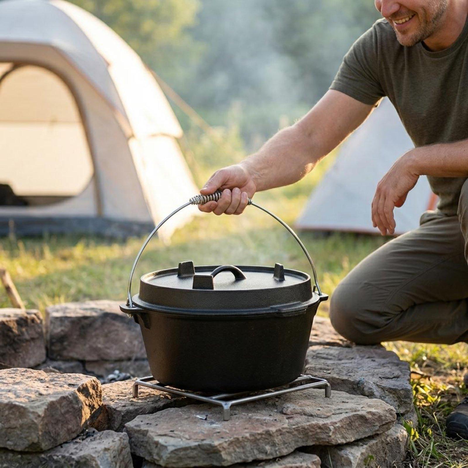 Outdoor Cast Iron Dutch Oven C - đánh giá và giá Camping Cooking Dutch Oven