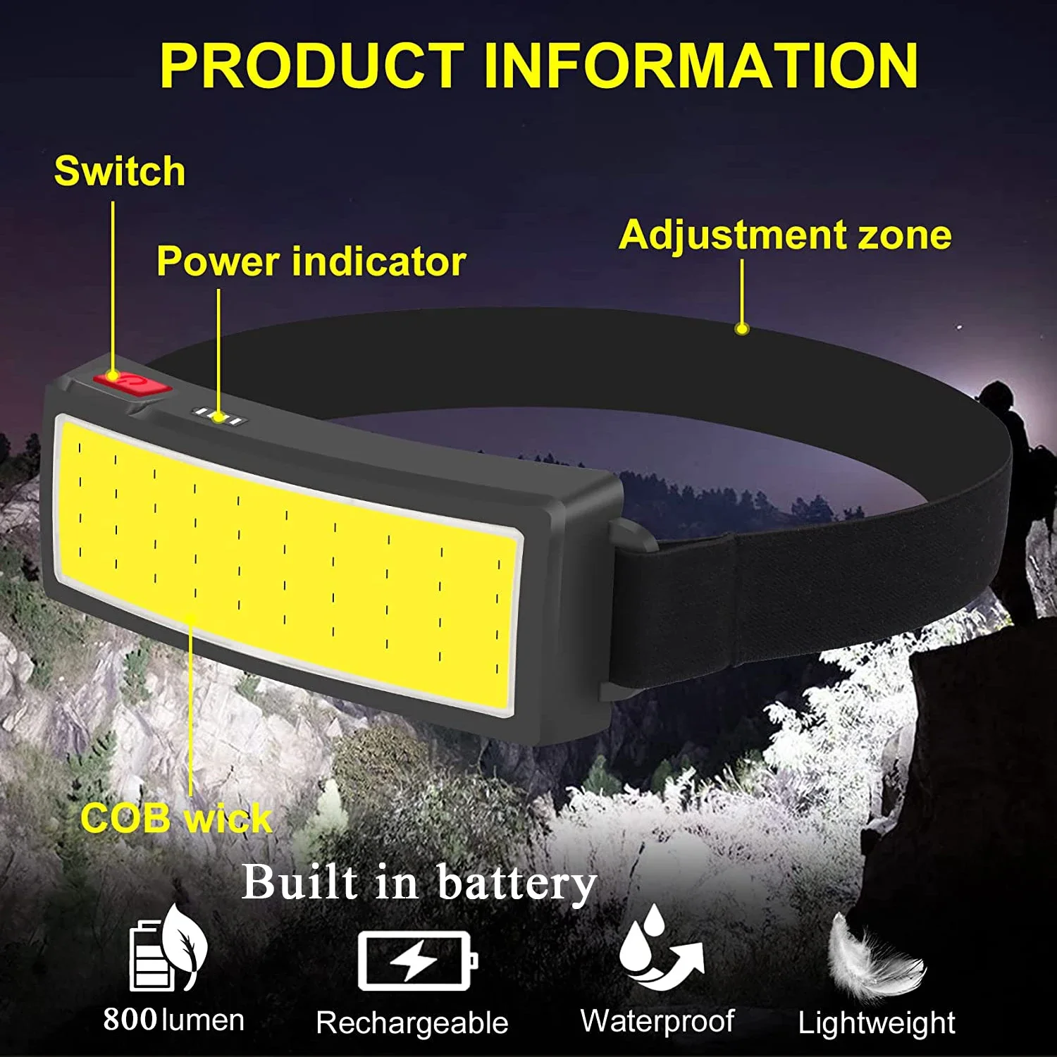 COB Portable LED Headlights Ou - đánh giá và giá Camping Cooking Fish