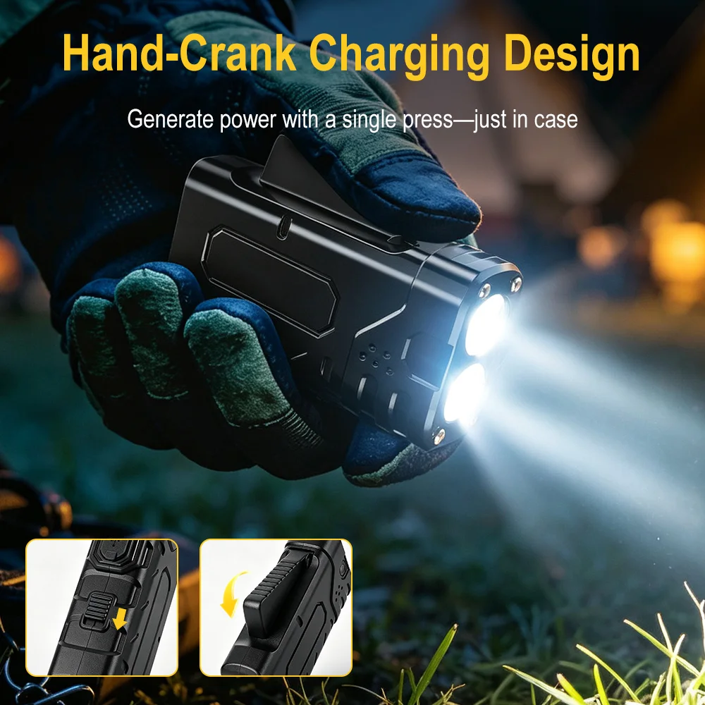BORUIiT Hand Crank EDC LED Fla - đánh giá và giá Camping Cooking Fish