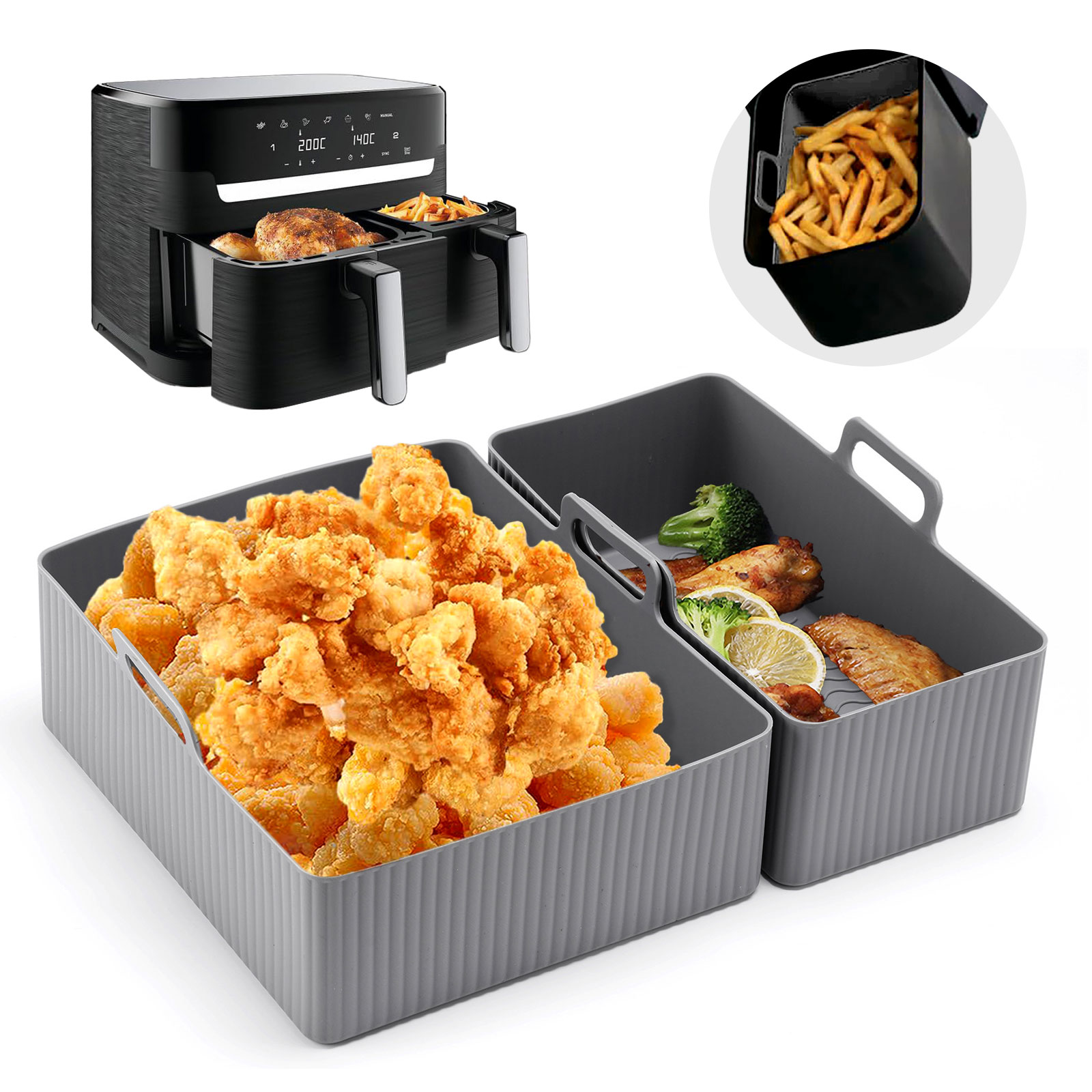 2pcs Set Silicone Air Fryer Ma - đánh giá và giá Camping Cooking Mat