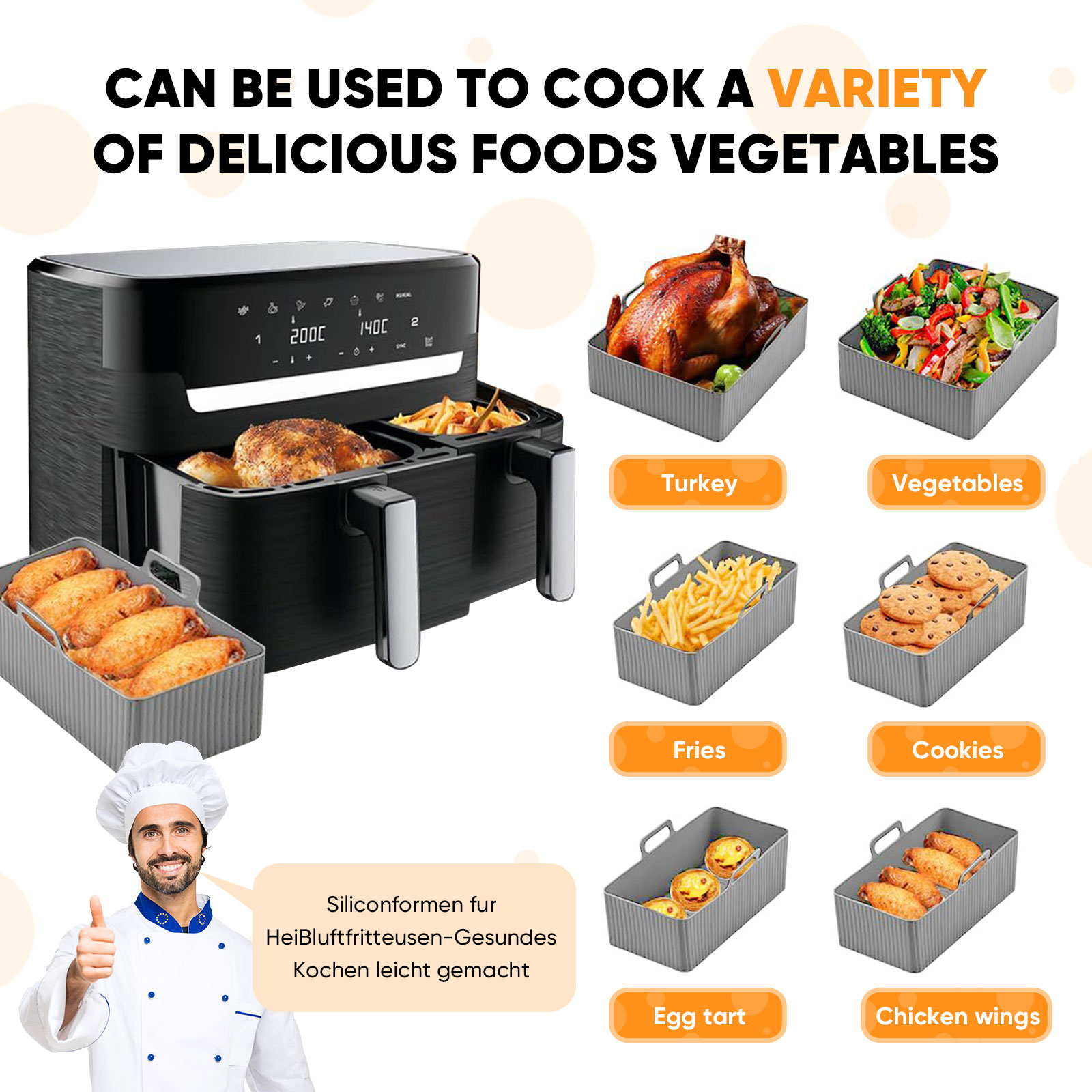 2pcs Set Silicone Air Fryer Ma - đánh giá và giá Camping Cooking Mat