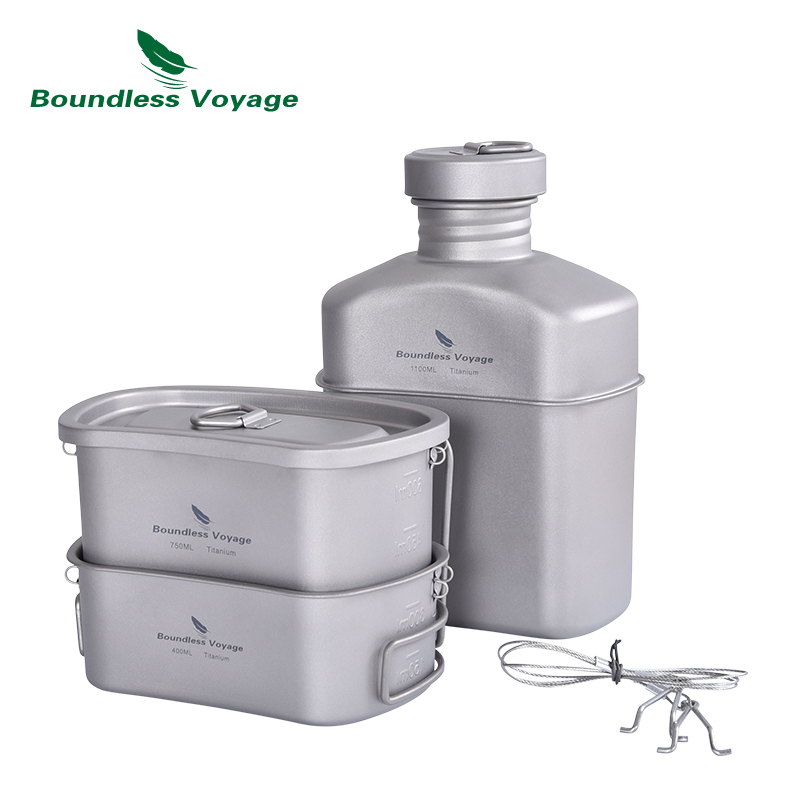 Boundless Voyage Titanium Cant - đánh giá và giá Camping Cooking Mess Kit