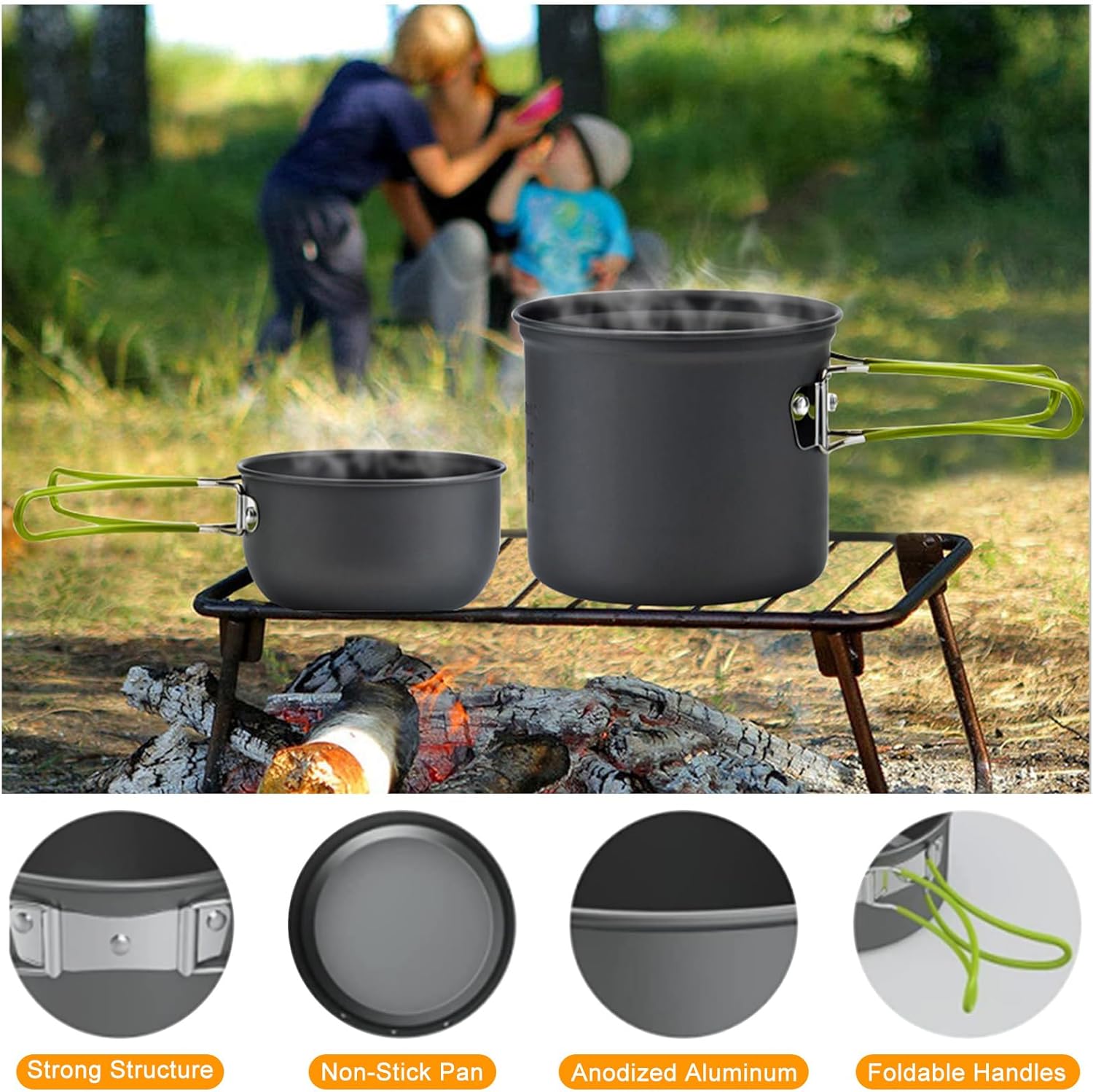 Camping Cookware Mess Kit Back - đánh giá và giá Camping Cooking Mess Kit